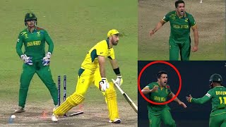 Tabraiz Shamsi Wild Running Celebration After Clean Bowled Glenn Maxwell [upl. by Roer]