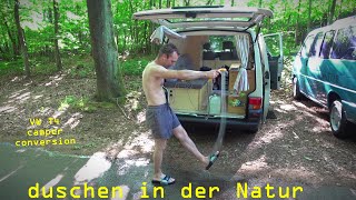 VW T4 camper van conversion  meine erste Dusche mit dem Camper  Ben am Leben [upl. by Demitria932]