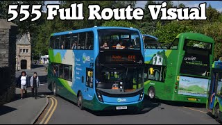 FULL ROUTE VISUAL  555  Lancaster to Keswick Via M6  Stagecoach Cumbria 10563 SN16OOH [upl. by Boyse630]