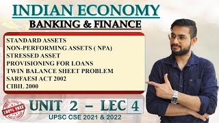 UNIT 2 LEC 4  NPA STRESSED ASSET WRITE OFF PROVISIONING SUBSTANDARD ASSET  INDIAN ECONOMY [upl. by Yelram498]