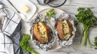 How To Make Oven Baked Potatoes In Foil [upl. by Ezirtaeb]