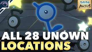 HOW TO GET ALL 28 UNOWN in Pokemon Legends Arceus  ALL 28 Unown Locations [upl. by Reinert]