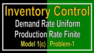 10  Inventory Control Model1c Problem1 [upl. by Akeimahs]