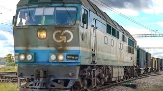 Тепловоз ТЭП70С229 на ст Юлемисте  TEP70S229 at Ülemiste station [upl. by Strephonn173]