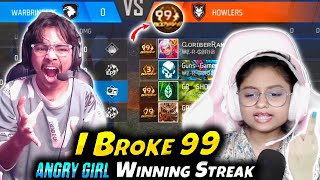 First Time Break 99 Winning Streak 😱Laka Gamer Vs Angry girl Youtuber 😡 गुस्सा हो गया [upl. by Enirbas912]