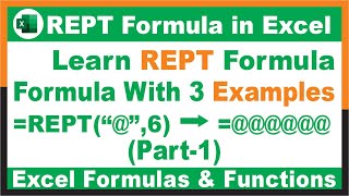 219How to use REPT Formula in Excel with 4 Examples [upl. by Aiselad]