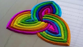 18 Satisfying video  Big Rangoli Design  Rangoli for Festival  Sand art [upl. by Tilney]