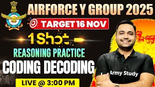 Airforce Y Group Reasoning 2024  One Shot Coding Decoding  Target 16 November Exam [upl. by Amaral]