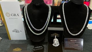 Jewelry reveal and review from Harlembling 3 moissanite tennis chains Thanks Eddie [upl. by Werna]