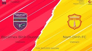 Trực tiếp Nam Định FC vs Becamex Bình Dương trực tiếp trận đấu hôm nay 2024 [upl. by Stickney776]