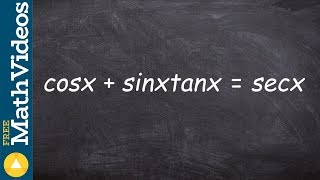 Using trig identities to verify an identity [upl. by Schramke]