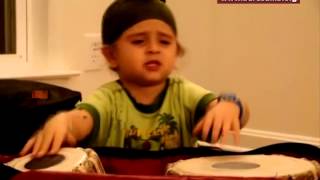 1 year old Sikh Kid Performing Tabla Akhand Kirtani Jatha Style [upl. by Lamok]