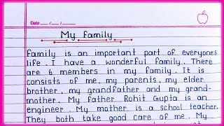 Essay on My Family in English  My Family essay writing  My Family paragraph [upl. by Hyatt]