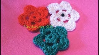 Tutorial uncinetto  Come si fa un fiore 2D a 5 petali [upl. by Lesh]