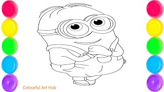 Cute Mega minion Dave Drawing for kids Painting amp Coloring for kids  Toddlers Despicable Me 4 [upl. by Pasadis]