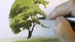 A Simple Tree  Watercolour Demonstration by PETER WOOLLEY [upl. by Guenzi]