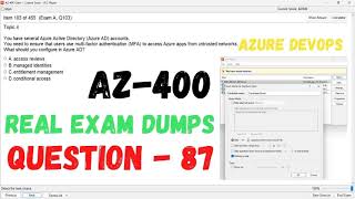 Q 087 AZ 400 DevOps Real Exam Question and answer Dumps CertStudyPro [upl. by Arodnap309]