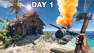 DAY 1  A Terrifying NEW Survival Island Game  Project Castaway [upl. by Amal341]