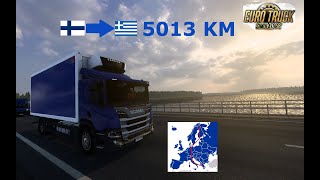 ETS2 Longest Box Truck Trip From Finland To Greece 5013 Km [upl. by Mozza864]