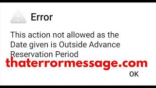 Action not allowed as the Date given is Outside Advance Reservation Period IRCTC [upl. by Utir]