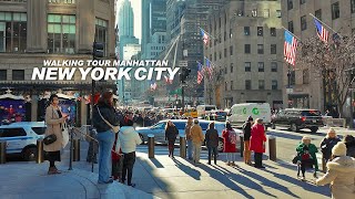 New York Manhattan Winter Walk  8th Avenue Broadway Korea Way and 5th Avenue Travel USA 4K [upl. by Ellicul292]