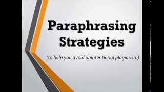 Paraphrasing Strategies Part 1 of 2 [upl. by Nagle]