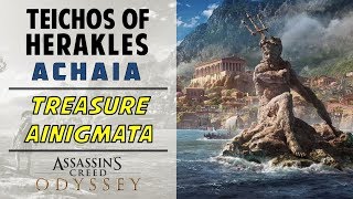 Teichos of Herakles Achaia  Loot Treasure amp Ainigmata Location  ASSASSINS CREED ODYSSEY [upl. by Erlin383]