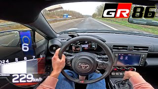 2023 Toyota GR86  TOP SPEED POV on GERMAN AUTOBAHN [upl. by Ahsap]