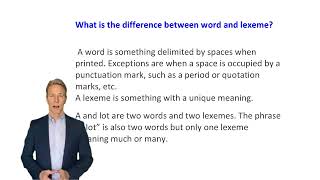 What is the difference between a word and a lexeme Advanced [upl. by Yttisahc35]