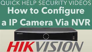 Hikvision AcuSense NVR I Series Camera Configuration [upl. by Kikelia593]