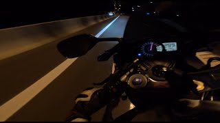 Безбашенная езда по ночной трассе  299 kmh  Suzuki GSXR1000 k7 RSE  Crazy driving at night [upl. by Noreik]