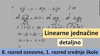 Linearne jednačine  detaljno [upl. by Assetal]