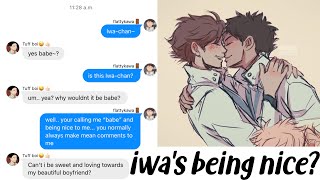 Iwaizumi is being nice to Oikawa IwaOi fluff [upl. by Irodim424]