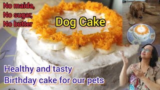 Dog Cake Recipe Easy Homemade Dog Birthday Cake With Icing Made With Curd How To Make Cake For Dog [upl. by Astiram99]