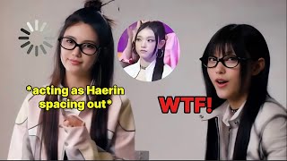 NewJeans HAERIN about to throw hands at DANIELLE who’s acting as her [upl. by Darcee]