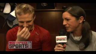 Kris Versteeg Raps Fergie in the Chicago Blackhawks Locker Room [upl. by Acirrehs]