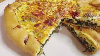 Quiche di spinaci e fanghi facili e veloci [upl. by Tapes]