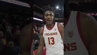 USC mens basketball walkoff interviews after CSUB win collegebasketball shorts [upl. by Notsuoh]