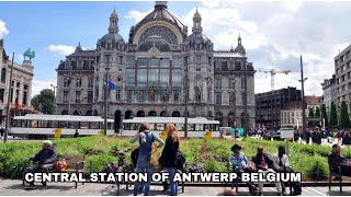 Belgium Walking tour  Central Station of Antwerp  The most beautiful Railway Stations in the world [upl. by Bathelda]