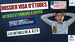 visa d’études en France VFS global  Dossier complet بالتفصيل  les lettres justificatives 🇫🇷 [upl. by Nemhauser889]