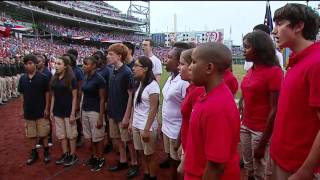 OFFICIAL 2014 The StarSpangled Banner Hyattsville Middle School CPA Choir Nationals Park [upl. by Stromberg]