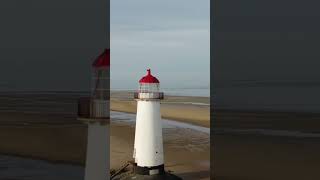 Lighthouse Talacre beach dunes Estuary Dji 4k mini drone [upl. by Bish415]