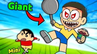 GIANT vs Mini Challenge 😱  Shinchan Vs Nobita 😂 [upl. by Aloysia]