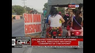 QRT Dalawang hinihinalang miyembro ng NPA arestado matapos lumampas sa checkpoint [upl. by Eboj]