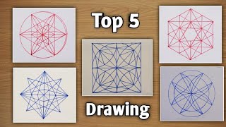 Top 5 drawing  Geometrical drawing Top 5 [upl. by Niuq404]