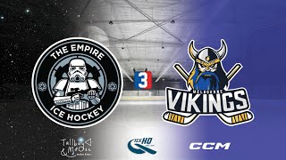 Empire v Vikings  Div 3  3nd December  iceHQ Rec League ice hockey [upl. by Nnairek840]