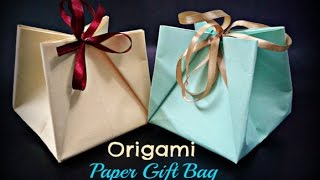 How to Make a Paper Gift Bag with Handles  Christmas Crafts Ideas Homemade  Craftastic [upl. by Renruojos]