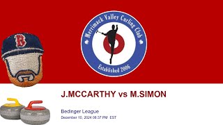 🥌 MVCC Bedinger League  JMCCARTHY vs MSIMON [upl. by Selrhc]