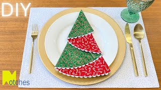 DIY Reversible Christmas Tree Napkins [upl. by Neeoma]