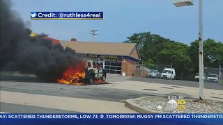 Car Bursts Into Flames In NJ [upl. by Mitchiner]